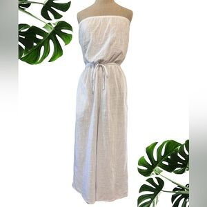 Aerie Strapless Jumpsuit white Cotton size Medium